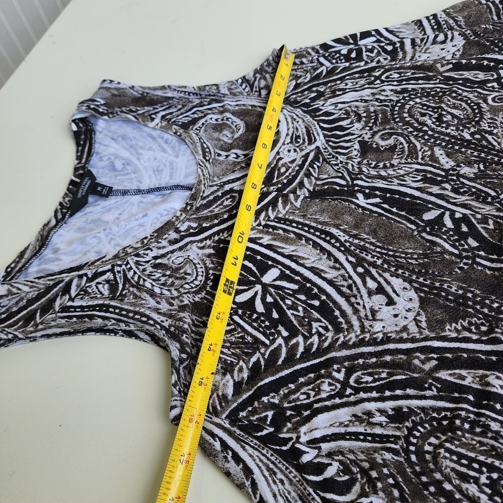 Simply Vera Wang Paisley Floral Watercolor Tunic Tank Dress Maxi Goth Rayon Sz M - Picture 9 of 10